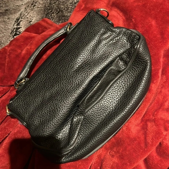 Steve Madden black grey faux leather top handle fold over crossbody bag - Picture 14 of 14